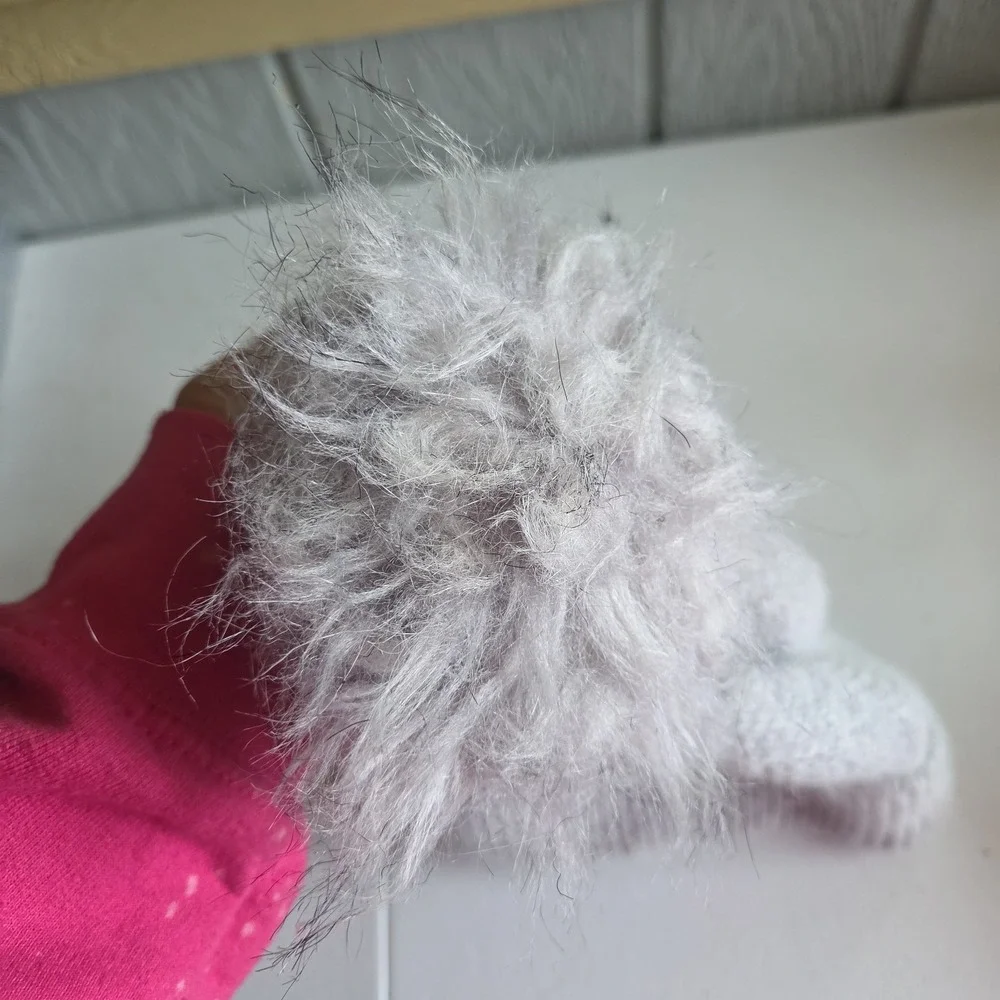 Norla Canada Handmade Alpaca Wool Blend Soft Gray Pom Beanie Cuff Hat